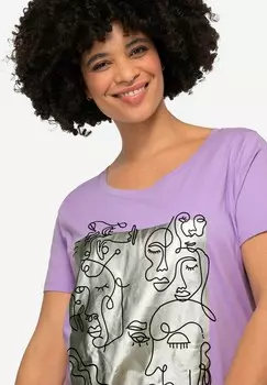 Футболка с принтом GESICHTER-MOTIV RUNDHALS HALBARM Angel of Style, цвет Soft Lavender