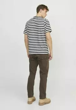 Футболка с принтом Gestreift Rundhals Jack & Jones, черная