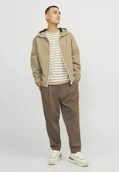 Футболка с принтом GESTREIFT RUNDHALS Jack & Jones, бежевый