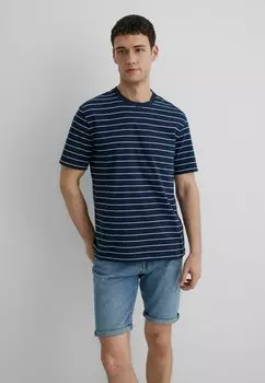 Футболка с принтом GESTREIFTES CASUAL MIT RUNDHALS Mavi, темно-синий