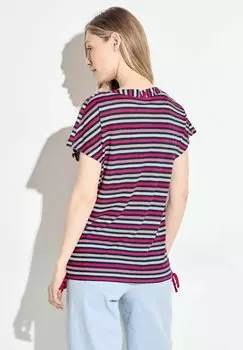 Футболка с принтом Gestreiftes Cecil, розовая