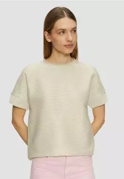 Футболка с принтом GESTREIFTES MIT BLENDE AM RMEL s.Oliver, бежевый