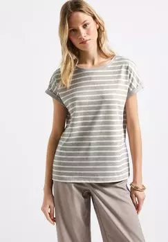 Футболка с принтом GESTREIFTES Street One, песочный