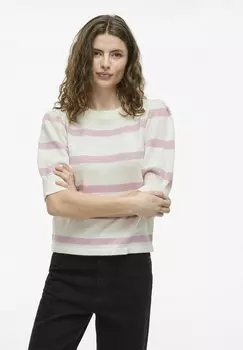 Футболка с принтом GESTREIFTES VILA, кремовый