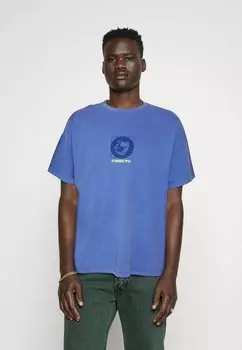 Футболка с принтом Get Connected Tee Unisex BDG Urban Outfitters, синий