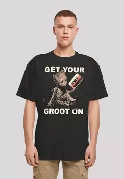 Футболка с принтом GET YOUR GROOT F4NT4STIC, цвет black