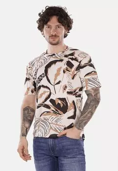 Футболка с принтом Gianni Lupo, бежевый