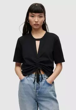 Футболка с принтом Gigi Tee AllSaints, черная