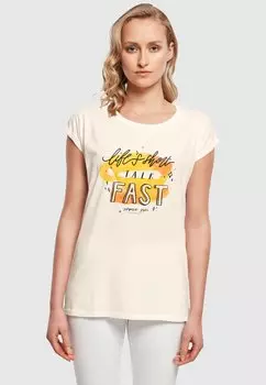 Футболка с принтом GILMORE GIRLS - LIFE'S SHORT ABSOLUTE CULT, песочный