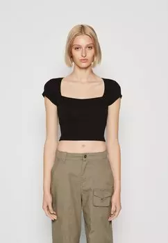 Футболка с принтом Gina Tricot, черный