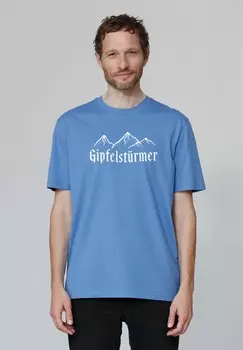 Футболка с принтом GIPFELSTRMER watapparel, светло-голубой
