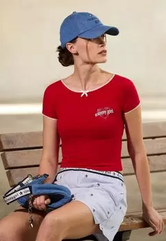 Футболка с принтом GIRL BABY TEE Tommy Jeans, красный