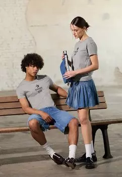 Футболка с принтом GIRL GRAPHIC UNISEX Tommy Jeans, серый