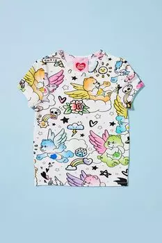 Футболка с принтом Girls Care Bears Forever 21, белый