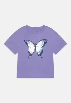 Футболка с принтом Girls GAP, цвет fresh lavender