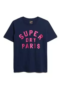 Футболка с принтом GLITTER LOGO Superdry, синий