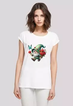 Футболка с принтом GNOM FRHLING BLUMEN SCHMETTERLING F4NT4STIC, белый