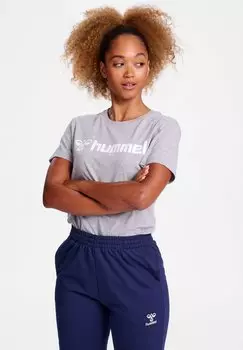 Футболка с принтом GO 2 0 LOGO S/S Hummel, цвет grey melange