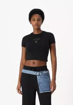 Футболка с принтом GO VINTAGE BAKER BABY TEE Guess Originals, черный