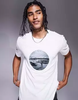 Футболка с принтом гольфа BOSS Green Heritage белого цвета