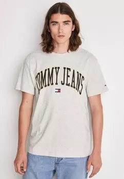Футболка с принтом GOLD ARCH TEE UNISEX Tommy Jeans, серебристо-серый вереск