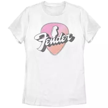 Футболка с принтом головы гитары Fender Neon Pick для подростков Licensed Character, белый