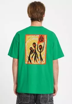 Футболка с принтом GONYVADERS Volcom, зеленый
