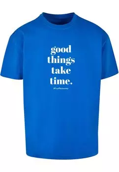 Футболка с принтом GOOD THINGS TAKE TIME HEAVY TEE Merchcode, цвет cobalt blue