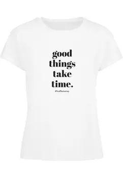 Футболка с принтом GOOD THINGS TAKE TIME BOX Merchcode, белый