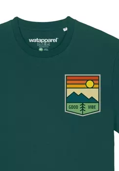 Футболка с принтом GOOD VIBE watapparel, темно-зеленый