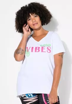 Футболка с принтом GOOD VIBES-MOTIV Angel of Style, белый