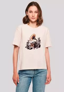 Футболка с принтом GOTHIC SKELETON VINTAGE VINYL PLATTENSPIELER F4NT4STIC, светло-розовый