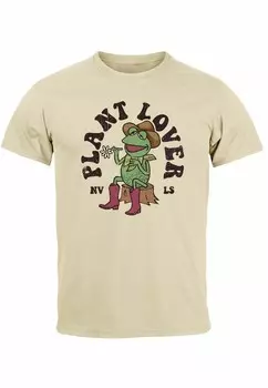 Футболка с принтом GRAFIK FROSCH PLANT LOVER FASHION STREETSTYLE Neverless, бежевый