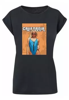 Футболка с принтом GRAND CALIFORNIA EXTENDED SHOULDER TEE Merchcode, цвет navy