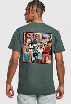 Футболка с принтом GRAND COLLAGE ROUND NECK Merchcode, цвет bottlegreen