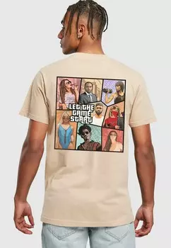 Футболка с принтом GRAND COLLAGE ROUND NECK Merchcode, песочный