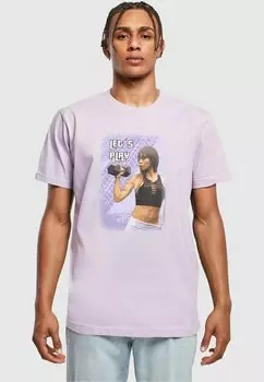 Футболка с принтом GRAND LETS PLAY ROUND NECK Merchcode, цвет lilac