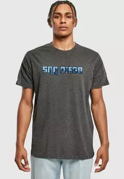 Футболка с принтом GRAND SAN DIEGO SKYLINE ROUND NECK Merchcode, цвет charcoal
