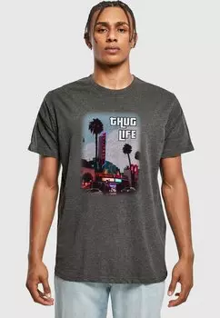 Футболка с принтом GRAND THUG LIFE ROUND NECK Merchcode, цвет charcoal