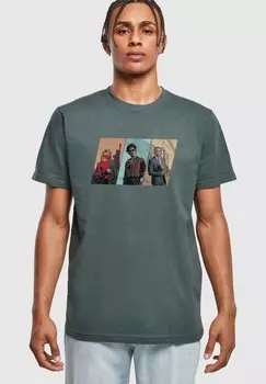 Футболка с принтом GRAND TRIO ROUND NECK Merchcode, цвет bottlegreen