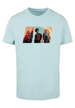 Футболка с принтом GRAND TRIO ROUND NECK Merchcode, цвет ocean blue