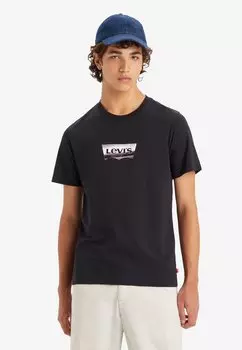 Футболка с принтом Graphic Crewneck Tee Levi's, цвет chrome caviar
