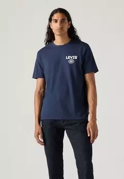 Футболка с принтом GRAPHIC CREWNECK TEE Levi's, темно-синий