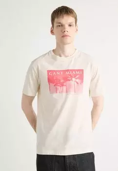 Футболка с принтом GRAPHIC GANT, бежевый