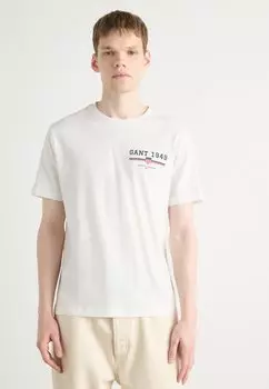 Футболка с принтом GRAPHIC GANT, кремовый