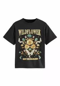 Футболка с принтом Graphic Next, цвет charcoal grey wildflower