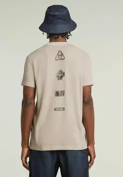 Футболка с принтом GRAPHIC OVERDYED G-STAR, бежевый