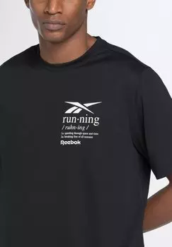 Футболка с принтом Graphic Short Sleeve Running Reebok, черная