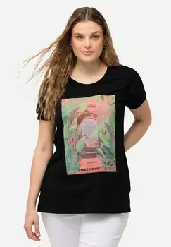Футболка с принтом GRAPHIC SHORT SLEEVE Ulla Popken, черный