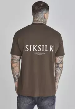 Футболка с принтом GRAPHIC SIKSILK, коричневый
